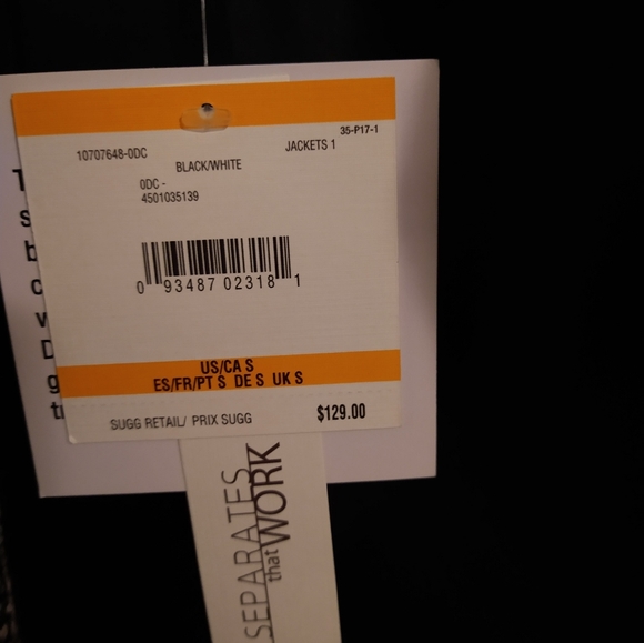 Anne Klein Black White Silver Knit Jacket Blazer NWT - Picture 2 of 4